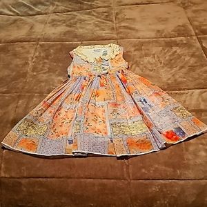 Gently Worn Sz 4T Blueber Girl's Dress w/ lace collar and satin lined cozy wear